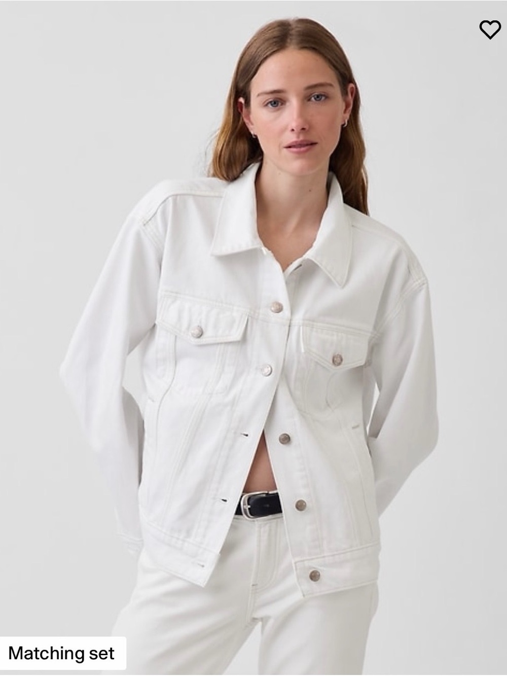 Gap Women’s Oversized Icon Denim Jacket NWT White Size XS/S